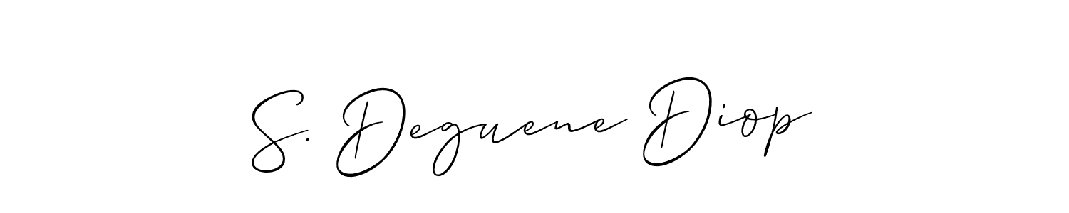 It looks lik you need a new signature style for name S. Deguene Diop. Design unique handwritten (Allison_Script) signature with our free signature maker in just a few clicks. S. Deguene Diop signature style 2 images and pictures png