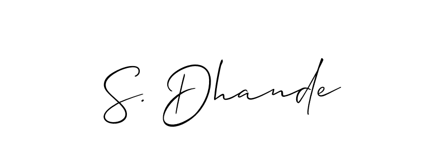 Similarly Allison_Script is the best handwritten signature design. Signature creator online .You can use it as an online autograph creator for name S. Dhande. S. Dhande signature style 2 images and pictures png