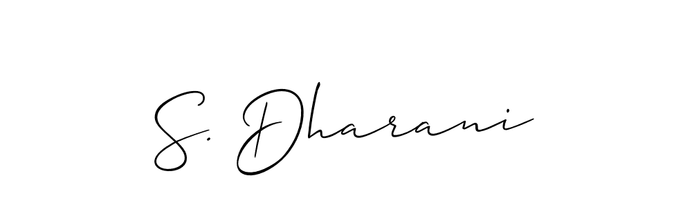 How to make S. Dharani signature? Allison_Script is a professional autograph style. Create handwritten signature for S. Dharani name. S. Dharani signature style 2 images and pictures png