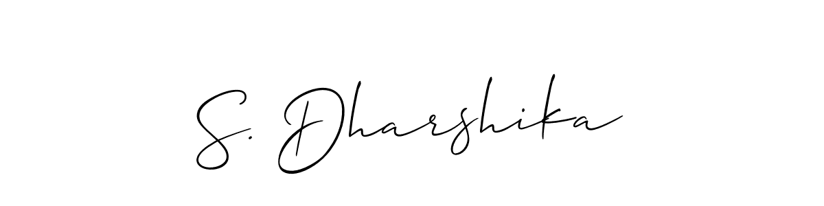 Make a beautiful signature design for name S. Dharshika. With this signature (Allison_Script) style, you can create a handwritten signature for free. S. Dharshika signature style 2 images and pictures png