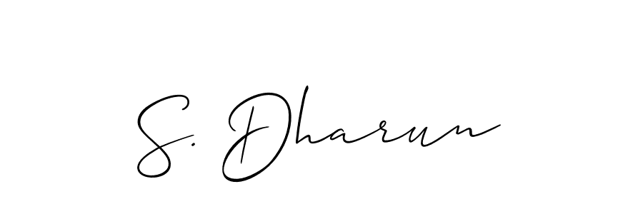 You should practise on your own different ways (Allison_Script) to write your name (S. Dharun) in signature. don't let someone else do it for you. S. Dharun signature style 2 images and pictures png