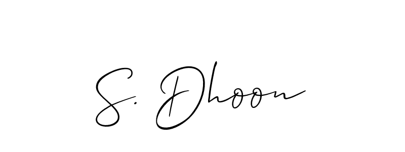 Check out images of Autograph of S. Dhoon name. Actor S. Dhoon Signature Style. Allison_Script is a professional sign style online. S. Dhoon signature style 2 images and pictures png