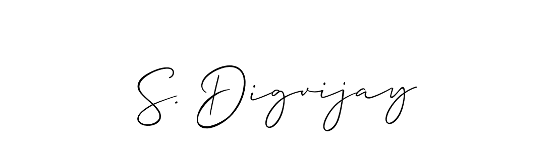 You should practise on your own different ways (Allison_Script) to write your name (S. Digvijay) in signature. don't let someone else do it for you. S. Digvijay signature style 2 images and pictures png