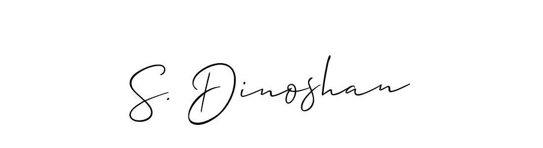 This is the best signature style for the S. Dinoshan name. Also you like these signature font (Allison_Script). Mix name signature. S. Dinoshan signature style 2 images and pictures png