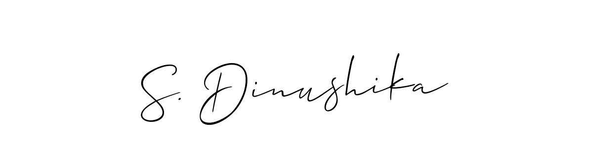 Allison_Script is a professional signature style that is perfect for those who want to add a touch of class to their signature. It is also a great choice for those who want to make their signature more unique. Get S. Dinushika name to fancy signature for free. S. Dinushika signature style 2 images and pictures png