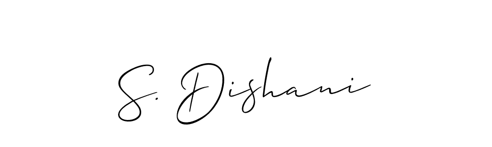 Also we have S. Dishani name is the best signature style. Create professional handwritten signature collection using Allison_Script autograph style. S. Dishani signature style 2 images and pictures png