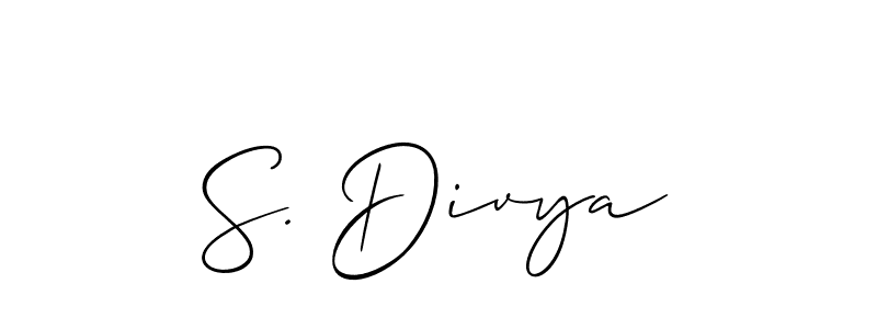 S. Divya stylish signature style. Best Handwritten Sign (Allison_Script) for my name. Handwritten Signature Collection Ideas for my name S. Divya. S. Divya signature style 2 images and pictures png