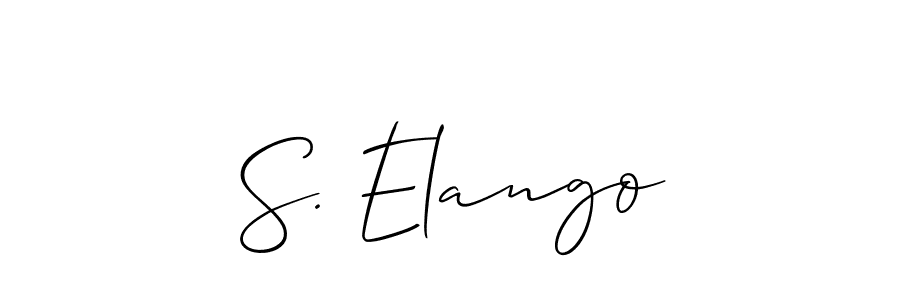 Similarly Allison_Script is the best handwritten signature design. Signature creator online .You can use it as an online autograph creator for name S. Elango. S. Elango signature style 2 images and pictures png