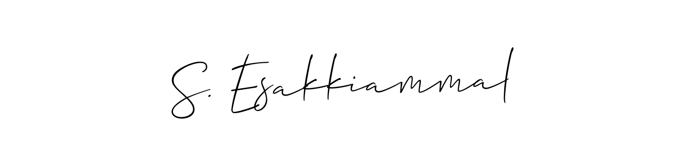 You should practise on your own different ways (Allison_Script) to write your name (S. Esakkiammal) in signature. don't let someone else do it for you. S. Esakkiammal signature style 2 images and pictures png