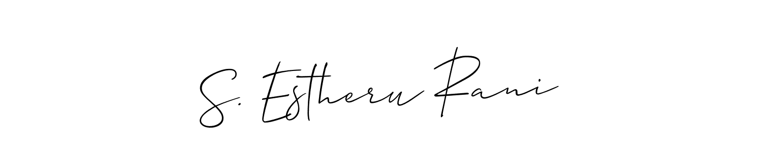 Make a beautiful signature design for name S. Estheru Rani. With this signature (Allison_Script) style, you can create a handwritten signature for free. S. Estheru Rani signature style 2 images and pictures png