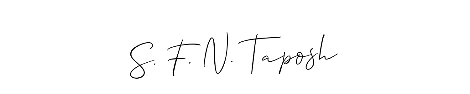 How to Draw S. F. N. Taposh signature style? Allison_Script is a latest design signature styles for name S. F. N. Taposh. S. F. N. Taposh signature style 2 images and pictures png