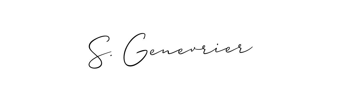 It looks lik you need a new signature style for name S. Genevrier. Design unique handwritten (Allison_Script) signature with our free signature maker in just a few clicks. S. Genevrier signature style 2 images and pictures png