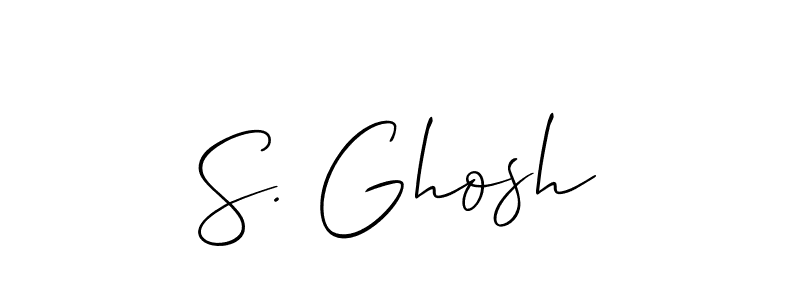 The best way (Allison_Script) to make a short signature is to pick only two or three words in your name. The name S. Ghosh include a total of six letters. For converting this name. S. Ghosh signature style 2 images and pictures png