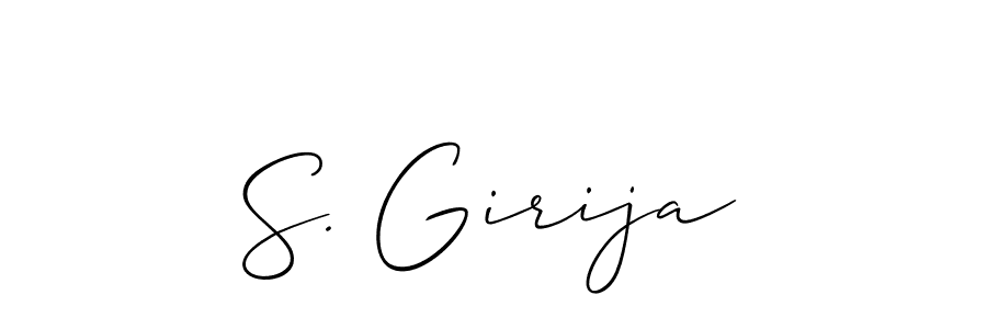 The best way (Allison_Script) to make a short signature is to pick only two or three words in your name. The name S. Girija include a total of six letters. For converting this name. S. Girija signature style 2 images and pictures png