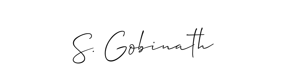 Also we have S. Gobinath name is the best signature style. Create professional handwritten signature collection using Allison_Script autograph style. S. Gobinath signature style 2 images and pictures png