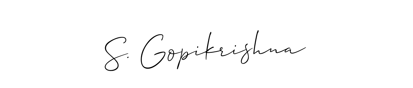 Design your own signature with our free online signature maker. With this signature software, you can create a handwritten (Allison_Script) signature for name S. Gopikrishna. S. Gopikrishna signature style 2 images and pictures png