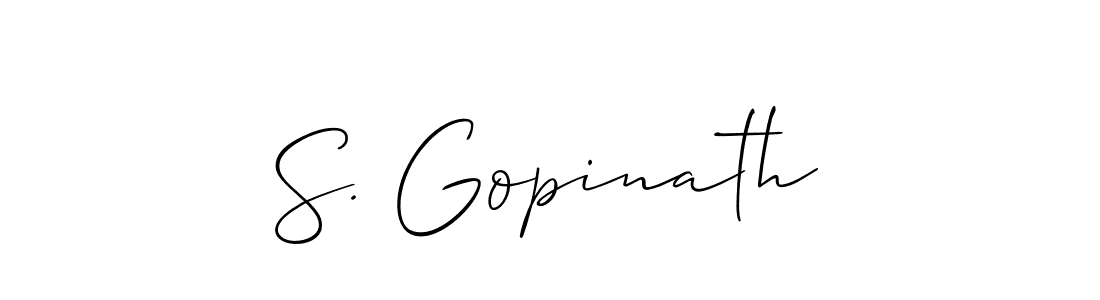 Also You can easily find your signature by using the search form. We will create S. Gopinath name handwritten signature images for you free of cost using Allison_Script sign style. S. Gopinath signature style 2 images and pictures png