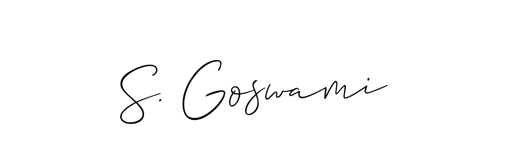 How to Draw S. Goswami signature style? Allison_Script is a latest design signature styles for name S. Goswami. S. Goswami signature style 2 images and pictures png