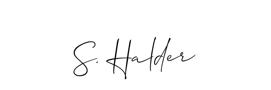 Create a beautiful signature design for name S. Halder. With this signature (Allison_Script) fonts, you can make a handwritten signature for free. S. Halder signature style 2 images and pictures png