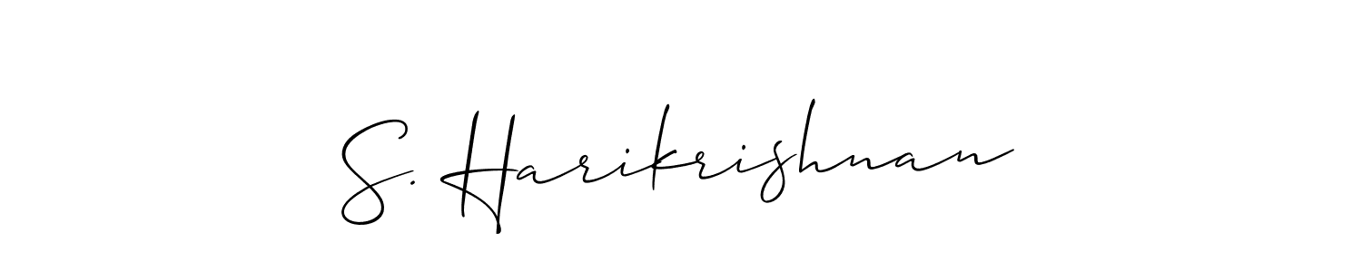 The best way (Allison_Script) to make a short signature is to pick only two or three words in your name. The name S. Harikrishnan include a total of six letters. For converting this name. S. Harikrishnan signature style 2 images and pictures png