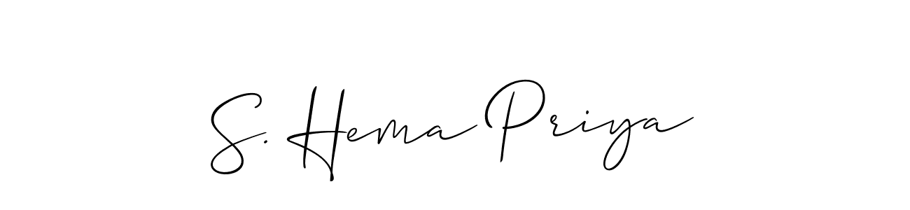 Use a signature maker to create a handwritten signature online. With this signature software, you can design (Allison_Script) your own signature for name S. Hema Priya. S. Hema Priya signature style 2 images and pictures png