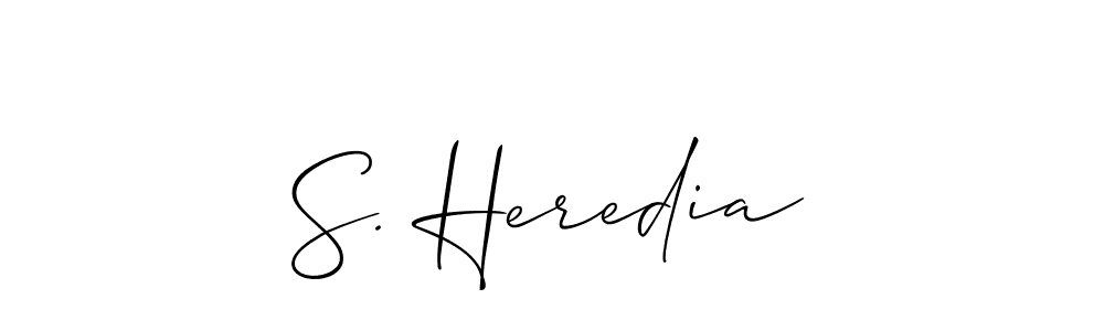 How to make S. Heredia signature? Allison_Script is a professional autograph style. Create handwritten signature for S. Heredia name. S. Heredia signature style 2 images and pictures png