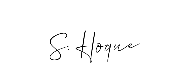 if you are searching for the best signature style for your name S. Hoque. so please give up your signature search. here we have designed multiple signature styles  using Allison_Script. S. Hoque signature style 2 images and pictures png