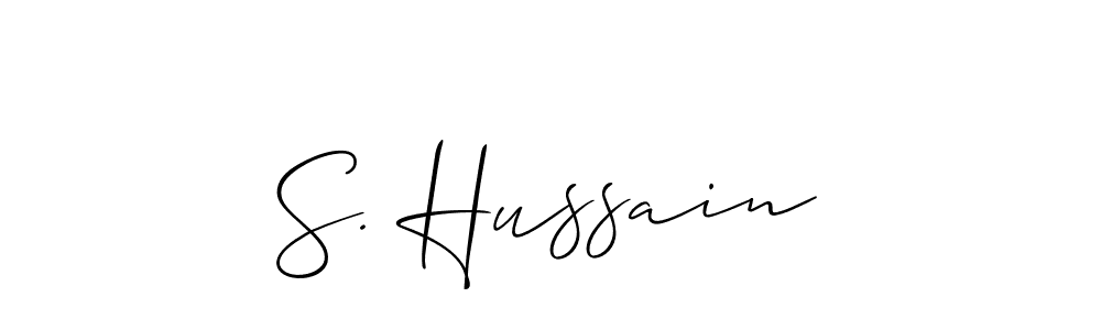 Allison_Script is a professional signature style that is perfect for those who want to add a touch of class to their signature. It is also a great choice for those who want to make their signature more unique. Get S. Hussain name to fancy signature for free. S. Hussain signature style 2 images and pictures png