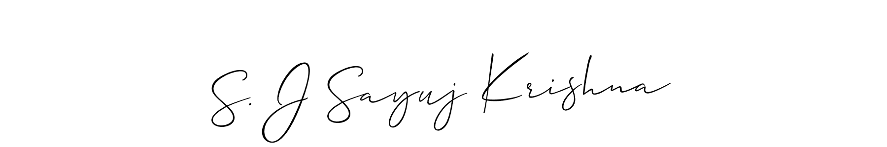 Create a beautiful signature design for name S. J Sayuj Krishna. With this signature (Allison_Script) fonts, you can make a handwritten signature for free. S. J Sayuj Krishna signature style 2 images and pictures png
