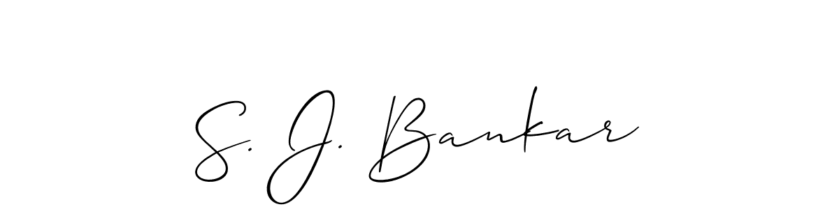 How to make S. J. Bankar name signature. Use Allison_Script style for creating short signs online. This is the latest handwritten sign. S. J. Bankar signature style 2 images and pictures png