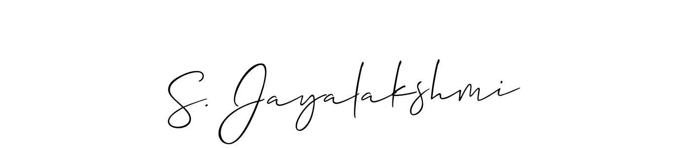 This is the best signature style for the S. Jayalakshmi name. Also you like these signature font (Allison_Script). Mix name signature. S. Jayalakshmi signature style 2 images and pictures png