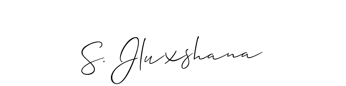 How to make S. Jluxshana name signature. Use Allison_Script style for creating short signs online. This is the latest handwritten sign. S. Jluxshana signature style 2 images and pictures png