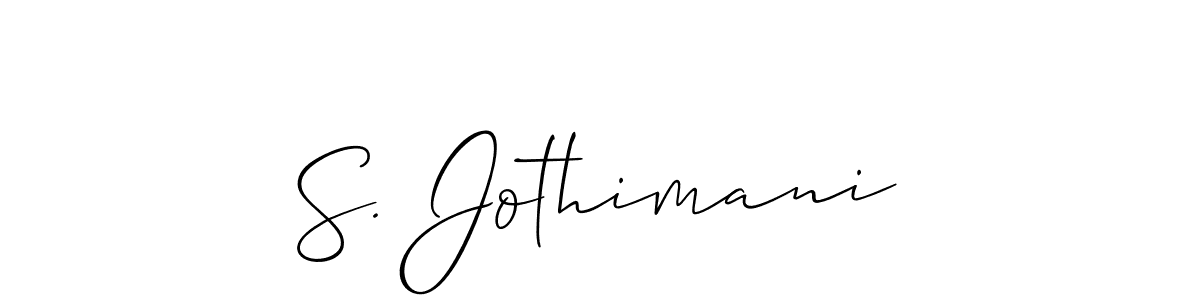 Make a short S. Jothimani signature style. Manage your documents anywhere anytime using Allison_Script. Create and add eSignatures, submit forms, share and send files easily. S. Jothimani signature style 2 images and pictures png