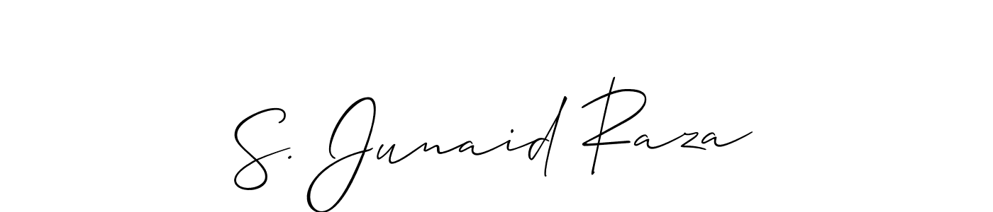 Also You can easily find your signature by using the search form. We will create S. Junaid Raza name handwritten signature images for you free of cost using Allison_Script sign style. S. Junaid Raza signature style 2 images and pictures png