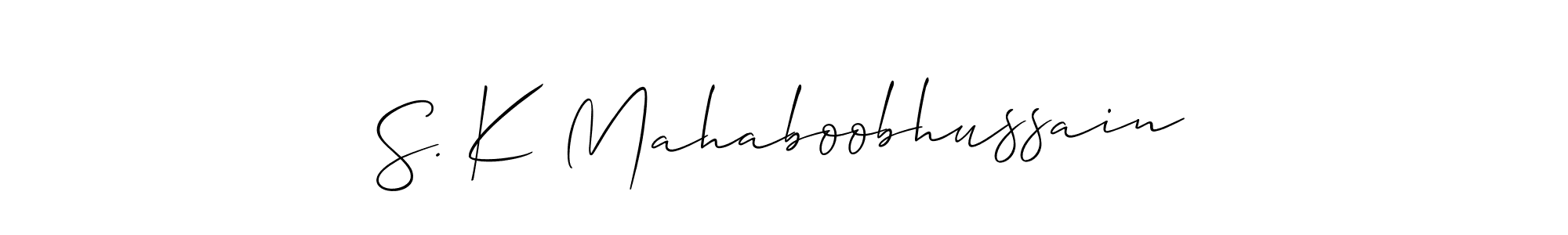 How to make S. K Mahaboobhussain name signature. Use Allison_Script style for creating short signs online. This is the latest handwritten sign. S. K Mahaboobhussain signature style 2 images and pictures png