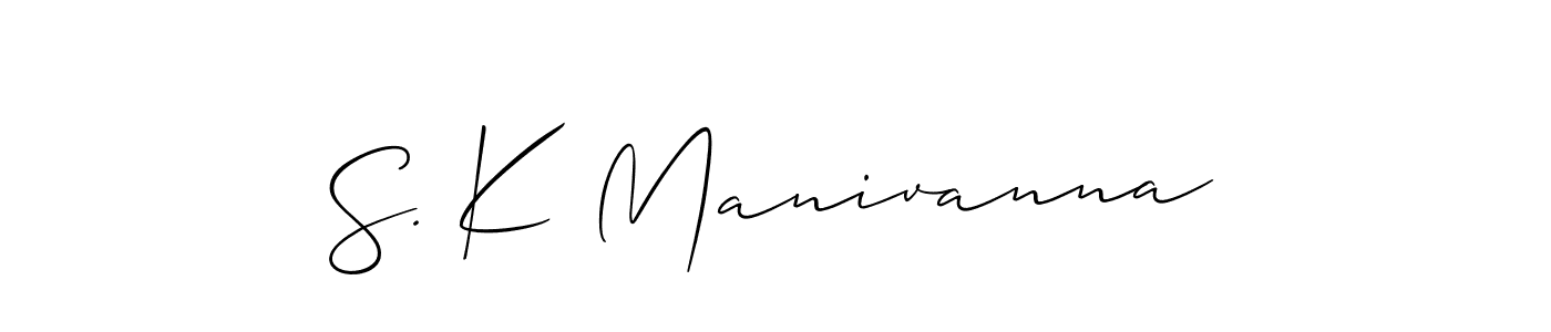 if you are searching for the best signature style for your name S. K Manivanna. so please give up your signature search. here we have designed multiple signature styles  using Allison_Script. S. K Manivanna signature style 2 images and pictures png