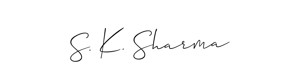 You should practise on your own different ways (Allison_Script) to write your name (S. K. Sharma) in signature. don't let someone else do it for you. S. K. Sharma signature style 2 images and pictures png