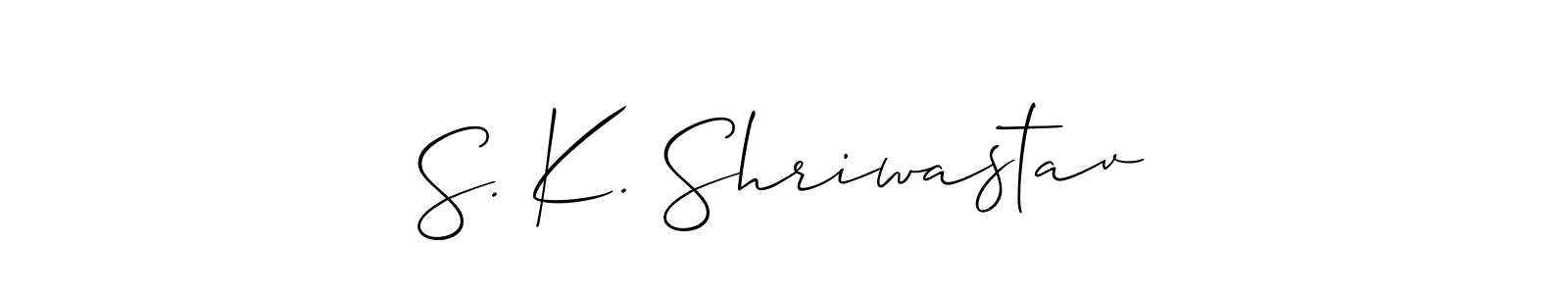 It looks lik you need a new signature style for name S. K. Shriwastav. Design unique handwritten (Allison_Script) signature with our free signature maker in just a few clicks. S. K. Shriwastav signature style 2 images and pictures png