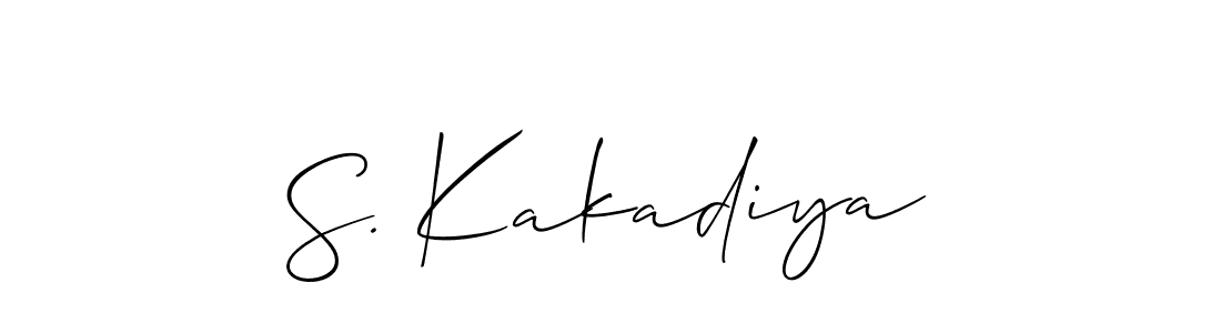 Also You can easily find your signature by using the search form. We will create S. Kakadiya name handwritten signature images for you free of cost using Allison_Script sign style. S. Kakadiya signature style 2 images and pictures png