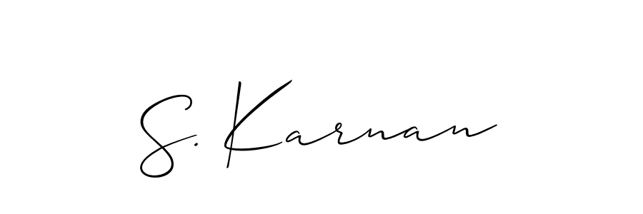 Also You can easily find your signature by using the search form. We will create S. Karnan name handwritten signature images for you free of cost using Allison_Script sign style. S. Karnan signature style 2 images and pictures png