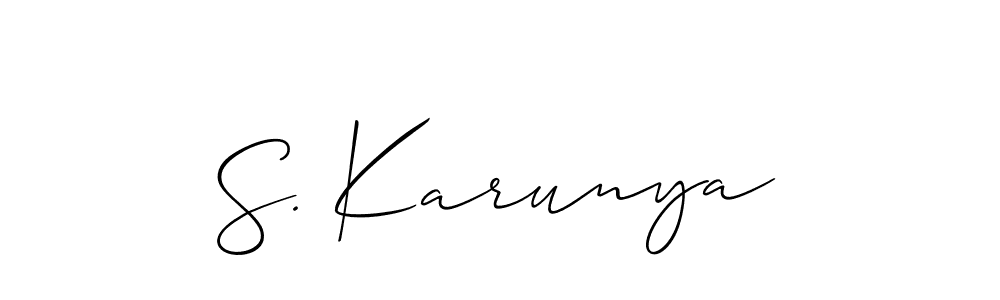 How to make S. Karunya name signature. Use Allison_Script style for creating short signs online. This is the latest handwritten sign. S. Karunya signature style 2 images and pictures png