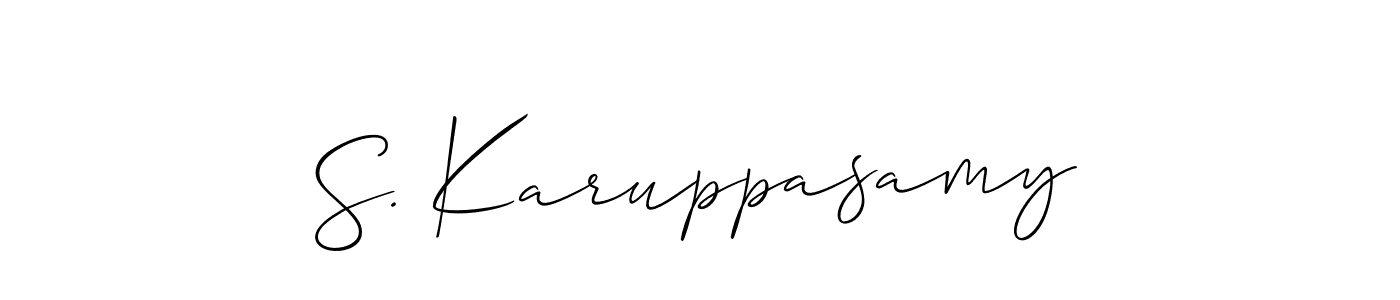 This is the best signature style for the S. Karuppasamy name. Also you like these signature font (Allison_Script). Mix name signature. S. Karuppasamy signature style 2 images and pictures png