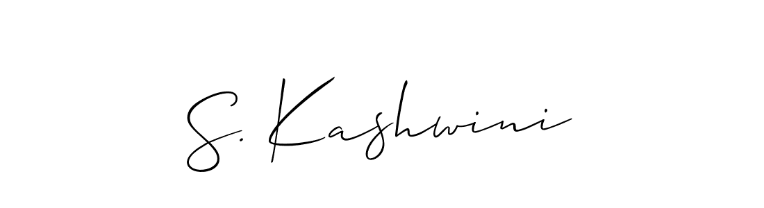 Use a signature maker to create a handwritten signature online. With this signature software, you can design (Allison_Script) your own signature for name S. Kashwini. S. Kashwini signature style 2 images and pictures png