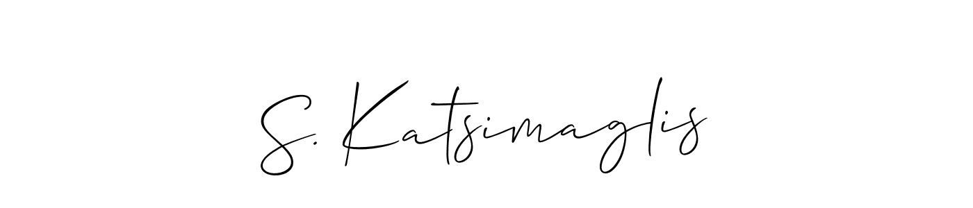 Also You can easily find your signature by using the search form. We will create S. Katsimaglis name handwritten signature images for you free of cost using Allison_Script sign style. S. Katsimaglis signature style 2 images and pictures png