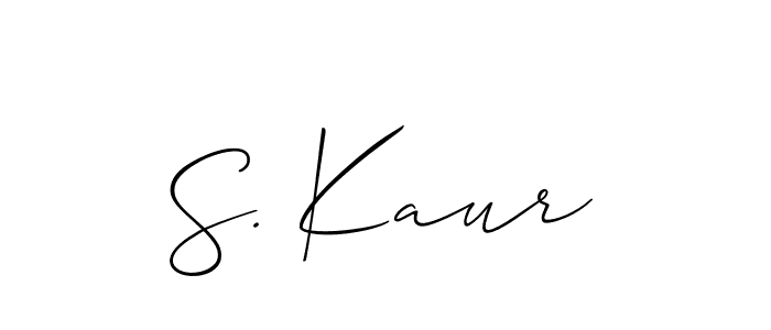 Allison_Script is a professional signature style that is perfect for those who want to add a touch of class to their signature. It is also a great choice for those who want to make their signature more unique. Get S. Kaur name to fancy signature for free. S. Kaur signature style 2 images and pictures png