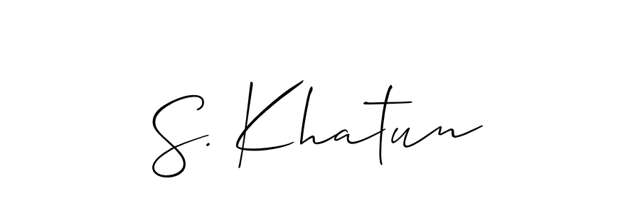 How to Draw S. Khatun signature style? Allison_Script is a latest design signature styles for name S. Khatun. S. Khatun signature style 2 images and pictures png
