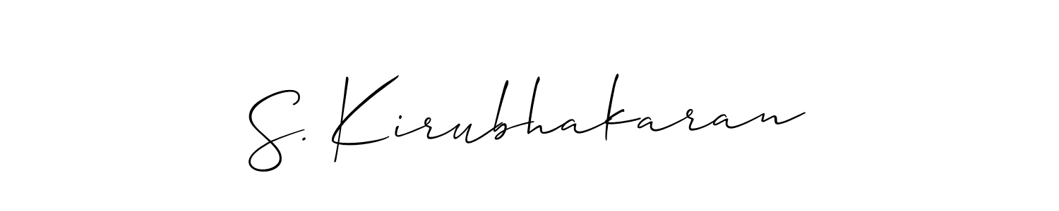 Also You can easily find your signature by using the search form. We will create S. Kirubhakaran name handwritten signature images for you free of cost using Allison_Script sign style. S. Kirubhakaran signature style 2 images and pictures png