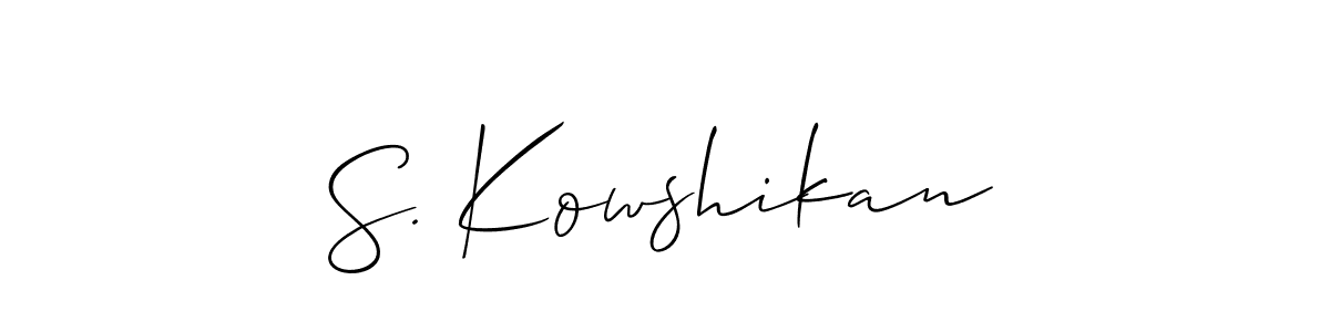 This is the best signature style for the S. Kowshikan name. Also you like these signature font (Allison_Script). Mix name signature. S. Kowshikan signature style 2 images and pictures png