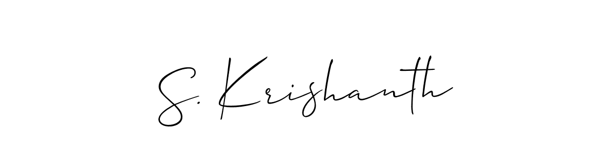 Also we have S. Krishanth name is the best signature style. Create professional handwritten signature collection using Allison_Script autograph style. S. Krishanth signature style 2 images and pictures png