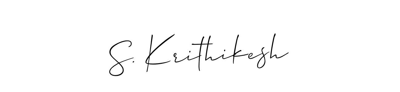 Create a beautiful signature design for name S. Krithikesh. With this signature (Allison_Script) fonts, you can make a handwritten signature for free. S. Krithikesh signature style 2 images and pictures png